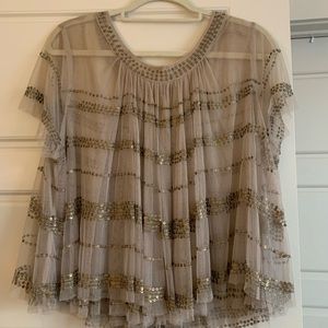 Free People Embellished Top sz L